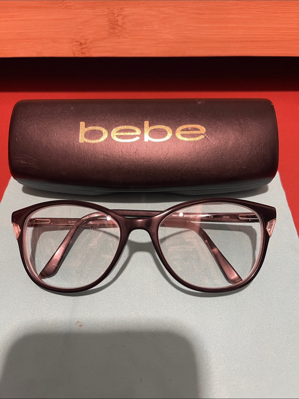 bebe Purple Cat-Eye Fashion Glasses